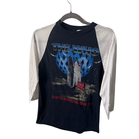 Vintage | The Who | 1982 North American Tour Baseball 3/4 Length Sleeve | Size M - Picture 1 of 5